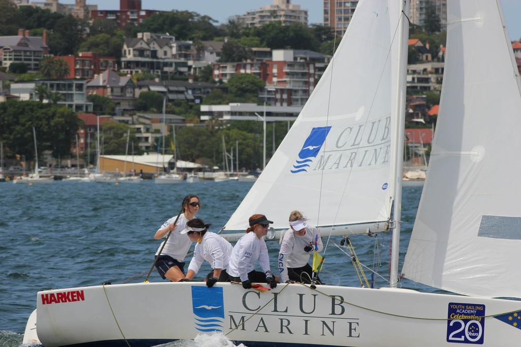 Tara McCall and her crew improved throughout the day to be second overall - Women’s Match Racing Regatta 2013 © CYCA Staff .